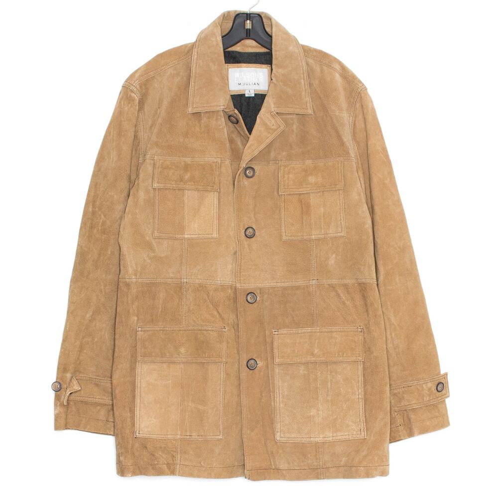 Wilsons Leather Jacket Suede Button Barn Chore Outdoor Gorpcore Casual Large